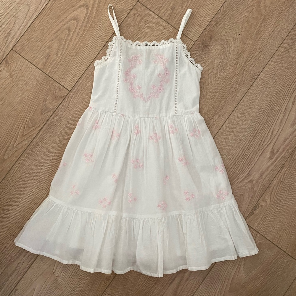 girls white embroidered sundress